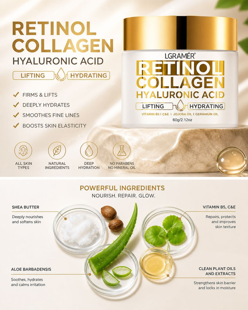 Retinol Glow Crema Facial Rejuvenecedora